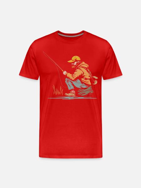 Graphiques de pêcheur - T-shirt bio Premium Homme - rouge