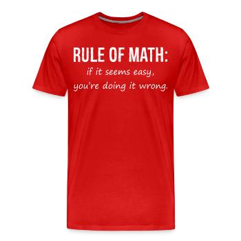 Chemise de mathématiques drôle pour hommes Mathlete règle de mathématiques - T-shirt bio Premium Homme - rouge - Devant - Damien (186cm)