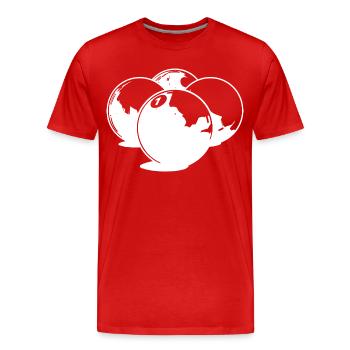 Dessin de boules de billard - T-shirt bio Premium Homme - rouge - Devant - Damien (186cm)