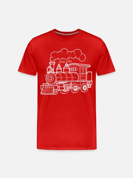 Steam locomotive sketch - Men's Premium Organic T-Shirt - red