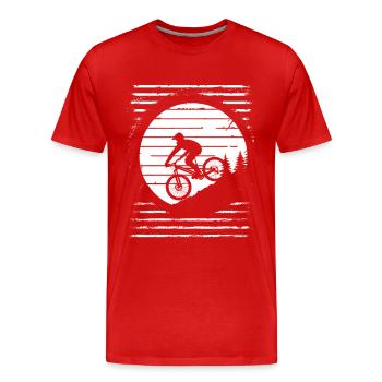 Dessin de vététiste - T-shirt bio Premium Homme - rouge - Devant - Damien (186cm)