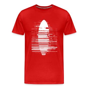 Surfbrett Skizze - Männer Premium Bio T-Shirt - Rot - Vorne - Damien (186cm)