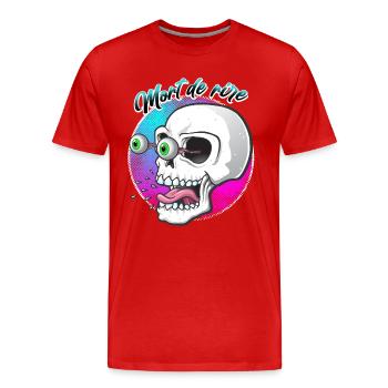 Mort de rire - T-shirt bio Premium Homme - rouge - Devant - Damien (186cm)