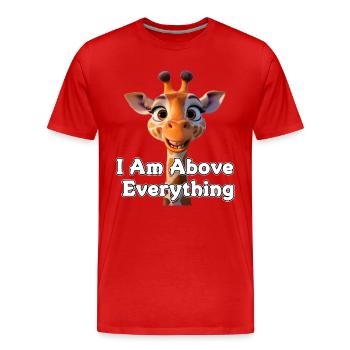 Giraffe with Motivational Message - Men's Premium Organic T-Shirt - red - Front - Damien (186cm)