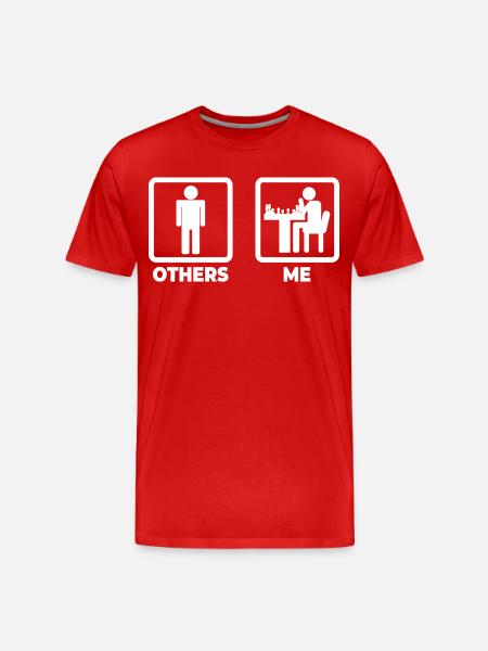 Chess Stick Figure - Men's Premium Organic T-Shirt - red