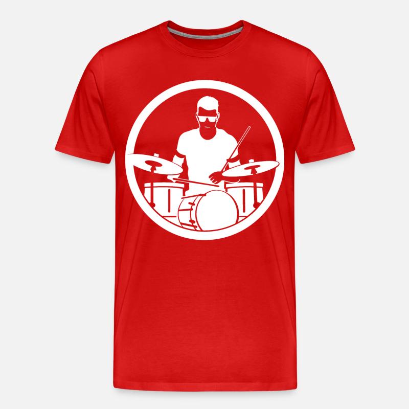 Drummer - Männer Premium Bio T-Shirt - Rot