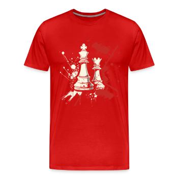 Schach Streetart - Männer Premium Bio T-Shirt - Rot - Vorne - Damien (186cm)