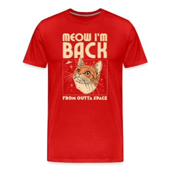Miaou, je suis de retour - T-shirt bio Premium Homme - rouge - Devant - Damien (186cm)