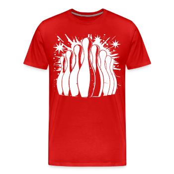Bowling - Männer Premium Bio T-Shirt - Rot - Vorne - Damien (186cm)