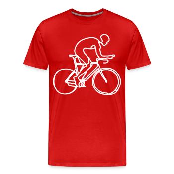 Fahrradfahrer Grafik - Männer Premium Bio T-Shirt - Rot - Vorne - Damien (186cm)