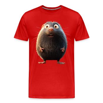 Mole with Sunglasses Love Cute Moles - Men's Premium Organic T-Shirt - red - Front - Damien (186cm)