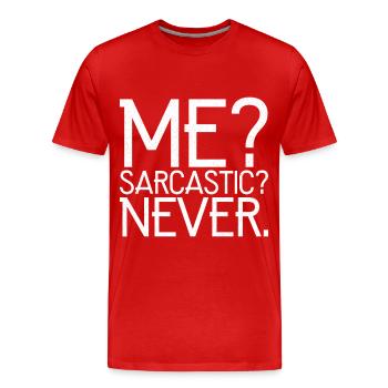 moi sarcastique jamais - T-shirt bio Premium Homme - rouge - Devant - Damien (186cm)