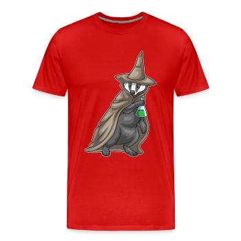 Dachs Hexe Zaubertrank - Männer Premium Bio T-Shirt - Rot - Vorne - Damien (186cm)