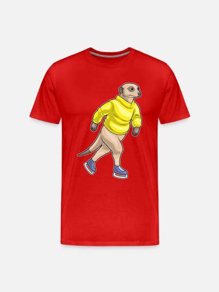 Meerkat Skating Skates - Men's Premium Organic T-Shirt - red