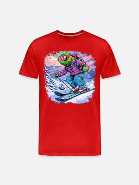 Chameleon Skier / Skier Chameleon - Men's Premium Organic T-Shirt - red