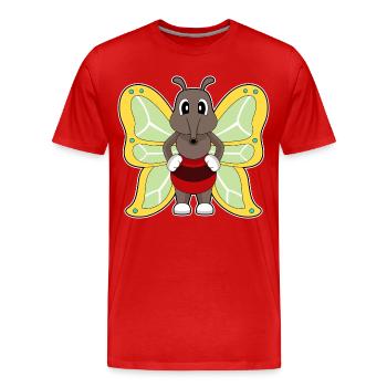 Butterfly Mosquito - Men's Premium Organic T-Shirt - red - Front - Damien (186cm)