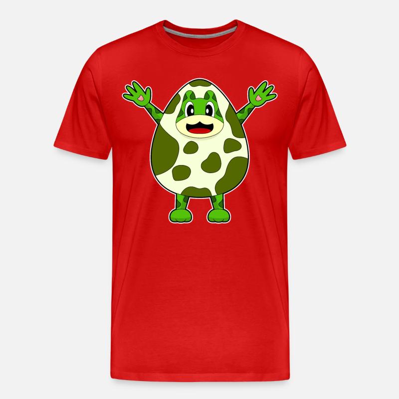 Frosch Ei - Männer Premium Bio T-Shirt - Rot