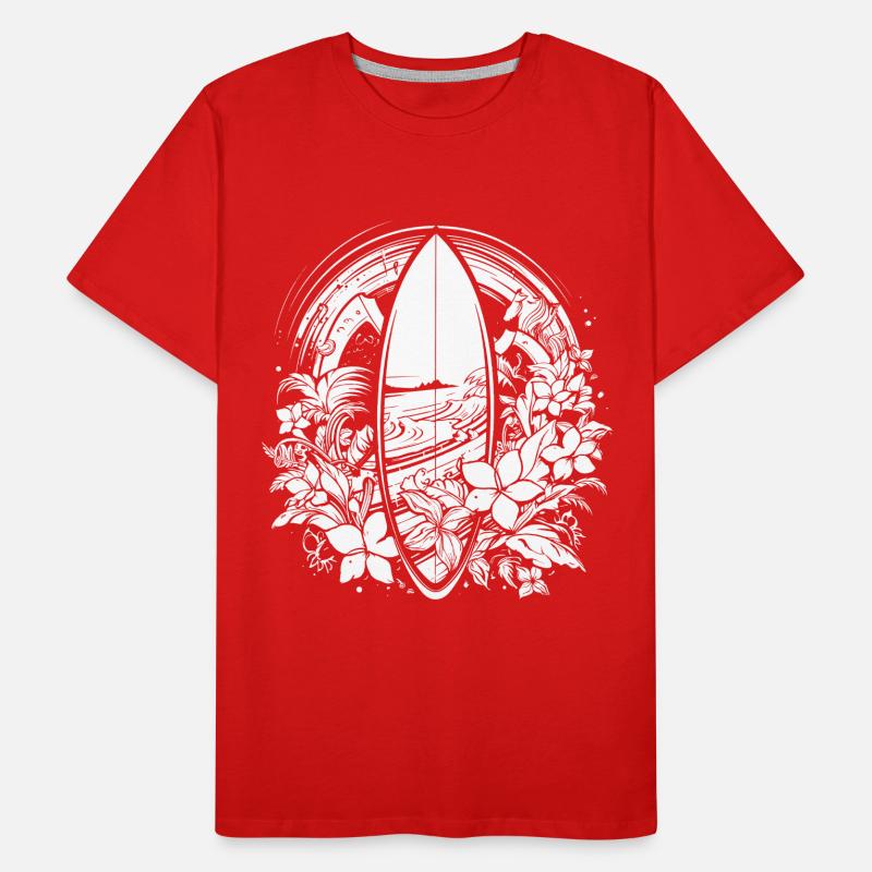Surfboard Comic Style Men's Premium Organic T-Shirt