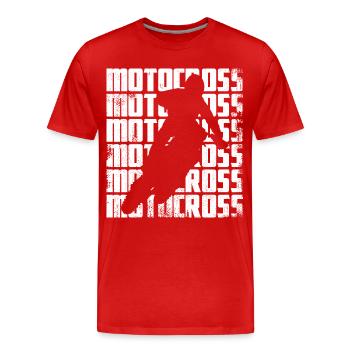 Motocross Grafik - Männer Premium Bio T-Shirt - Rot - Vorne - Damien (186cm)