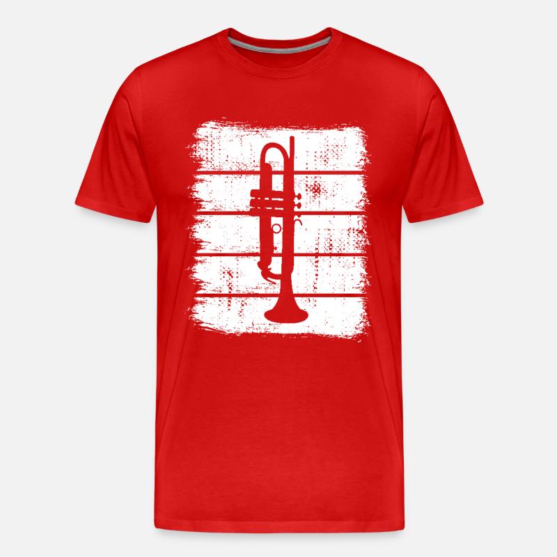 Trompete - Männer Premium Bio T-Shirt - Rot