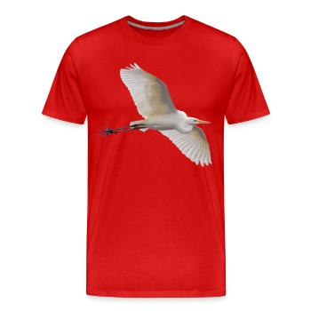 Silberreiher im Flug - Fotografie - Männer Premium Bio T-Shirt - Rot - Vorne - Damien (186cm)