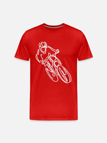 Mountain Bike Freeride Drawing - Men's Premium Organic T-Shirt - red