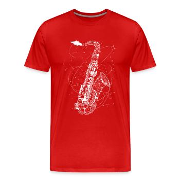 Saxophone Sketch - Men's Premium Organic T-Shirt - red - Front - Damien (186cm)