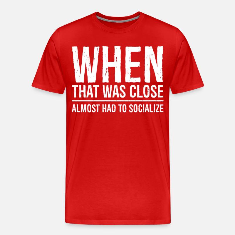 Als das knapp war - Männer Premium Bio T-Shirt - Rot