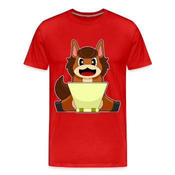 Ordinateur portable cheval - T-shirt bio Premium Homme - rouge - Devant - Damien (186cm)