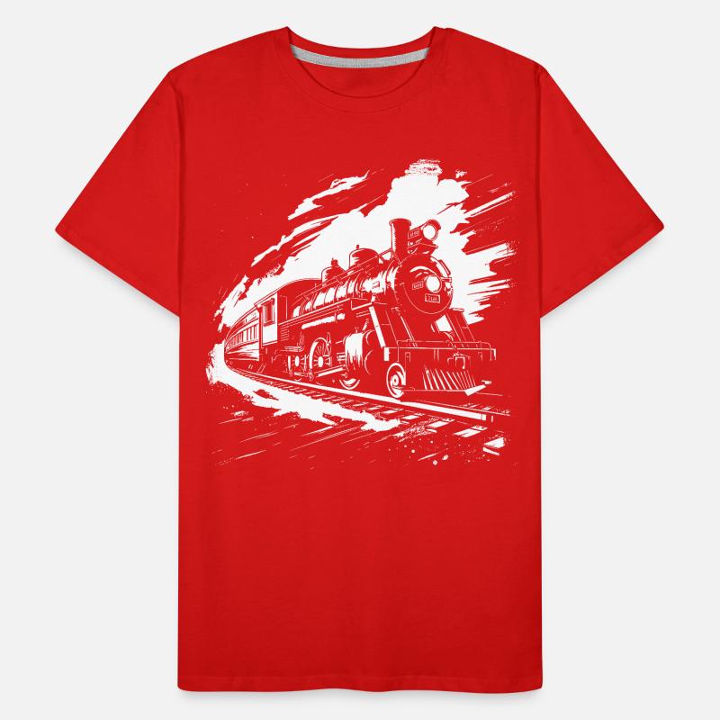 Railway Drawing Men's Premium Organic T-Shirt