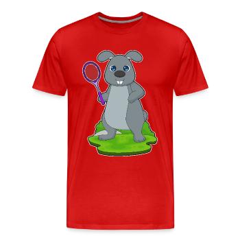 Rabbit Tennis Rackets - Men's Premium Organic T-Shirt - red - Front - Damien (186cm)