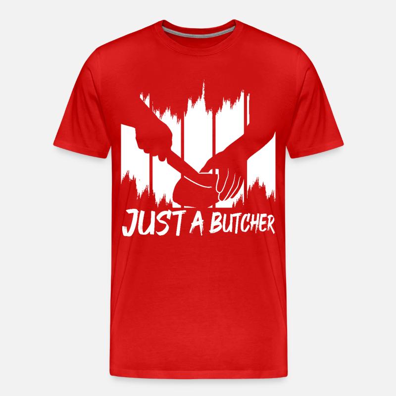 Nur ein Metzger - Männer Premium Bio T-Shirt - Rot