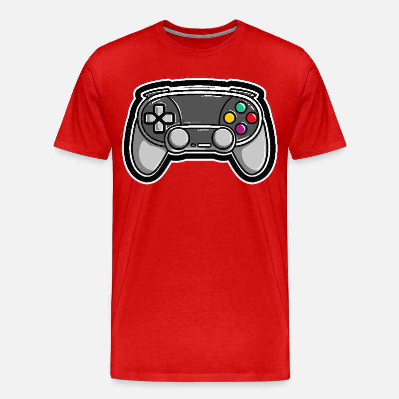 Spiel Controller - Männer Premium Bio T-Shirt - Rot