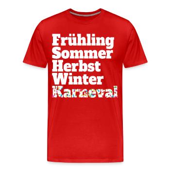 Carnival Fifth Season Kölsch Fastelovend Cologne - Men's Premium Organic T-Shirt - red - Front - Damien (186cm)