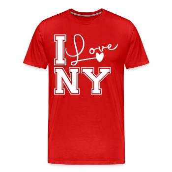 J’adore ny - T-shirt bio Premium Homme - rouge - Devant - Damien (186cm)