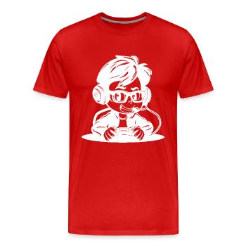 Croquis d’amateur de jeux vidéo - T-shirt bio Premium Homme - rouge - Devant - Damien (186cm)
