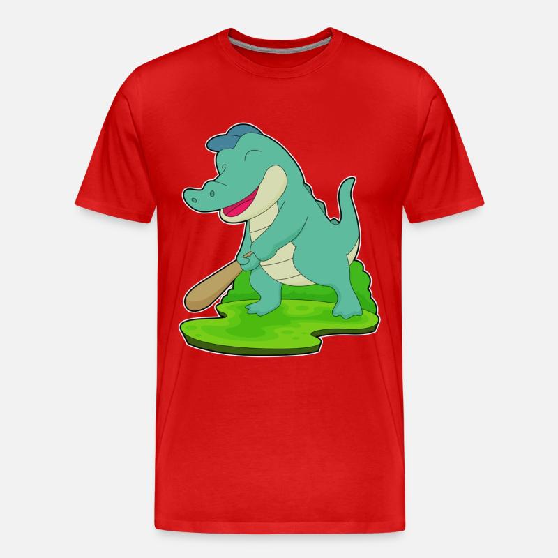 Bâton de baseball Crocodile - T-shirt bio Premium Homme - rouge