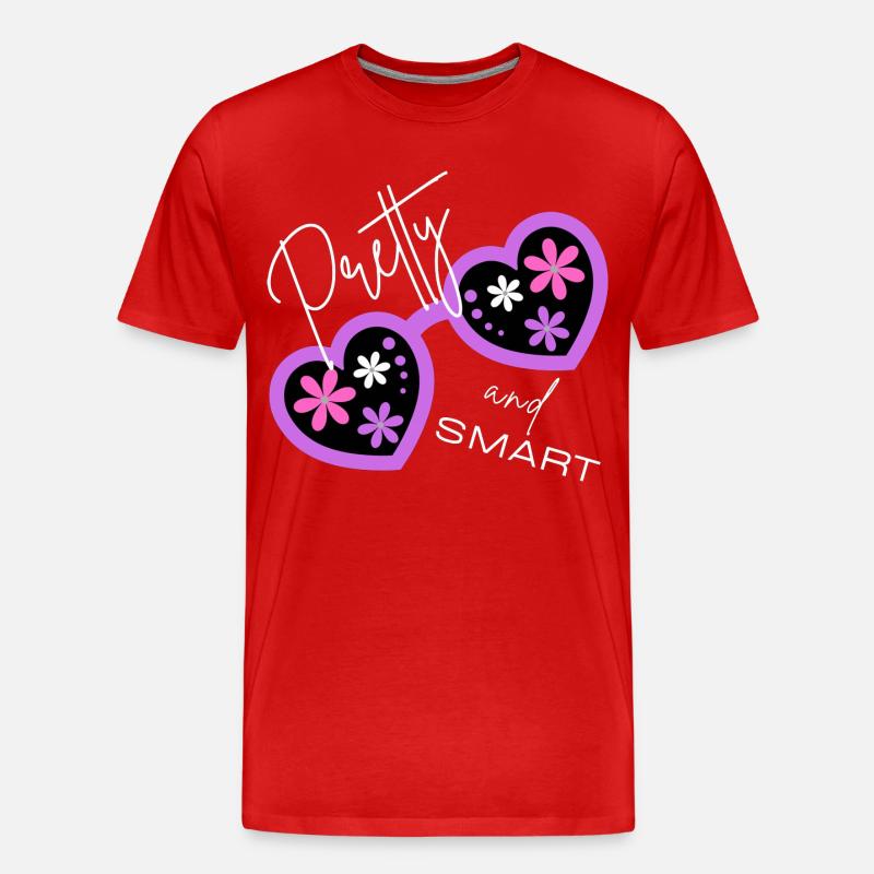 Pretty & Smart - Verspieltes Design - Männer Premium Bio T-Shirt - Rot