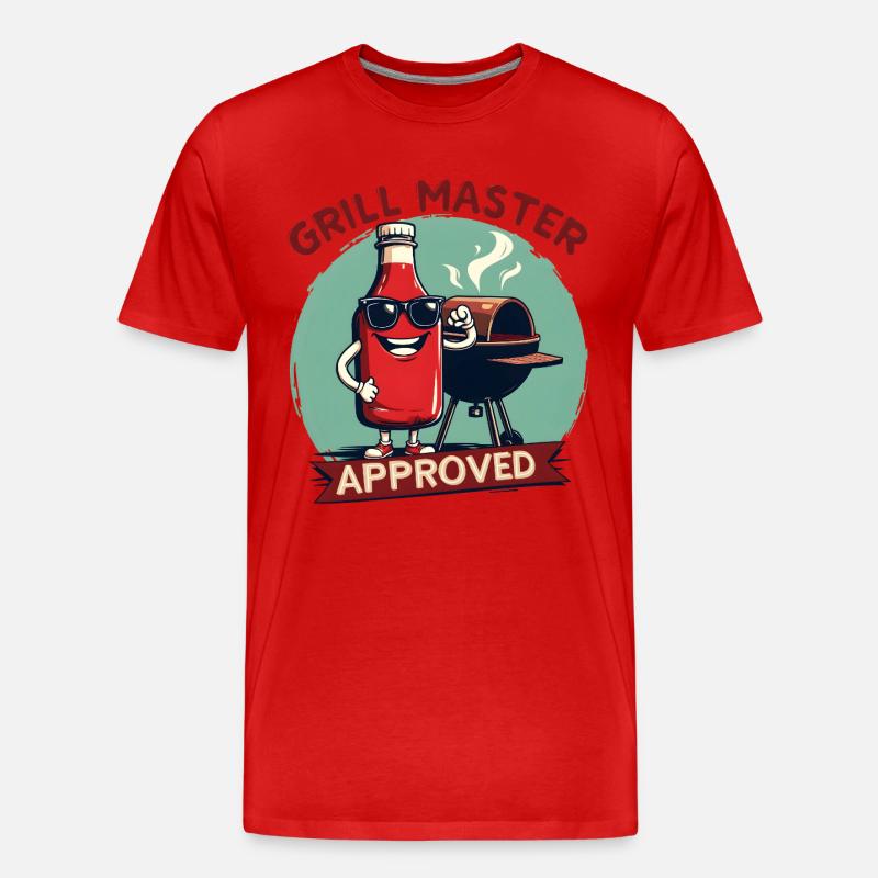 Grill Master Approved - Männer Premium Bio T-Shirt - Rot