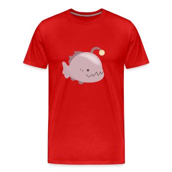 Poisson-grenouille bioluminescent - T-shirt bio Premium Homme - rouge - Devant - Damien (186cm)