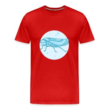 Cigale sauteuse vivante - T-shirt bio Premium Homme - rouge - Devant - Damien (186cm)