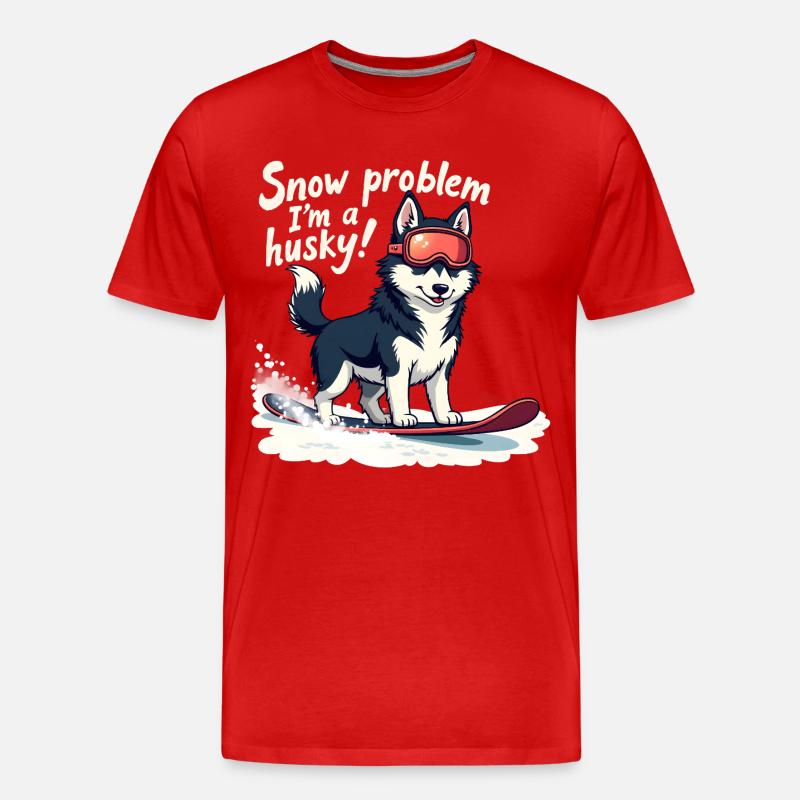Kein Problem, ich bin ein Husky! - Männer Premium Bio T-Shirt - Rot