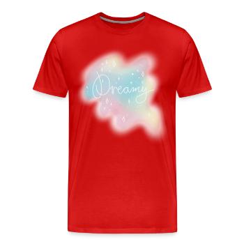 Dreamy – Pastel Watercolor Aesthetic - Men's Premium Organic T-Shirt - red - Front - Damien (186cm)