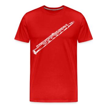 Dessin de flûte traversière - T-shirt bio Premium Homme - rouge - Devant - Damien (186cm)