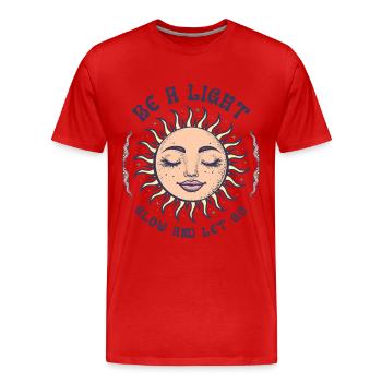 Boho Sun Bohemian Spirituality Sun Face - Men's Premium Organic T-Shirt - red - Front - Damien (186cm)