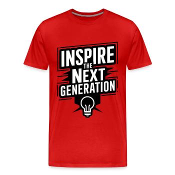 Inspire the Next Generation - Men's Premium Organic T-Shirt - red - Front - Damien (186cm)
