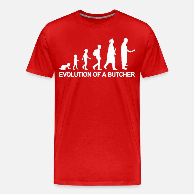 Metzger Evolution - Männer Premium Bio T-Shirt - Rot