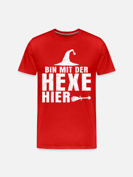 I'm here with the witch - Men's Premium Organic T-Shirt - red