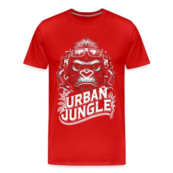 Urban Jungle Logo - T-shirt bio Premium Homme - rouge - Devant - Damien (186cm)