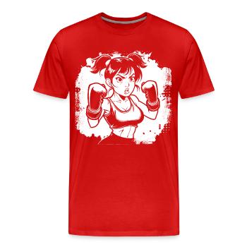Female Boxer - Men's Premium Organic T-Shirt - red - Front - Damien (186cm)